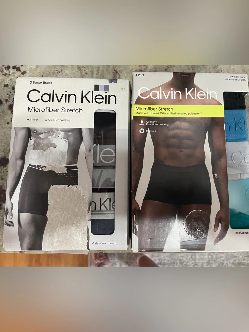 Two Packs of 4 Calvin Klein Men’s Microfiber Stretch Boxer Briefs